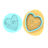 Chocolate Heart Box Cookie Cutter | Stamp | Stencil #1 Wedding / Baby / V Day Cookie Cutter Lady MINI - 2 Inches (5cm) **BUNDLE** Cutter + Debosser 