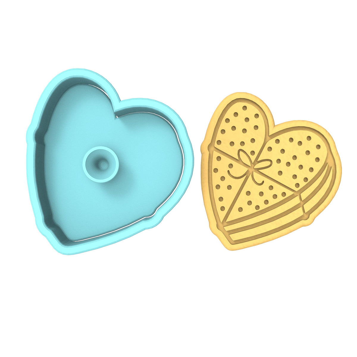 Chocolate Heart Box Cookie Cutter | Stamp | Stencil #1 Wedding / Baby / V Day Cookie Cutter Lady 