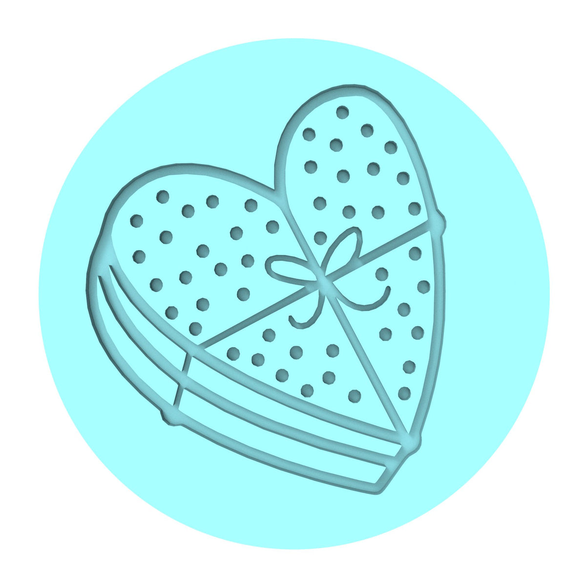 Chocolate Heart Box Cookie Cutter | Stamp | Stencil #1 Wedding / Baby / V Day Cookie Cutter Lady MINI - 2 Inches (5cm) Debosser ONLY 