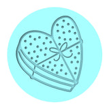 Chocolate Heart Box Cookie Cutter | Stamp | Stencil #1 Wedding / Baby / V Day Cookie Cutter Lady MINI - 2 Inches (5cm) Debosser ONLY 