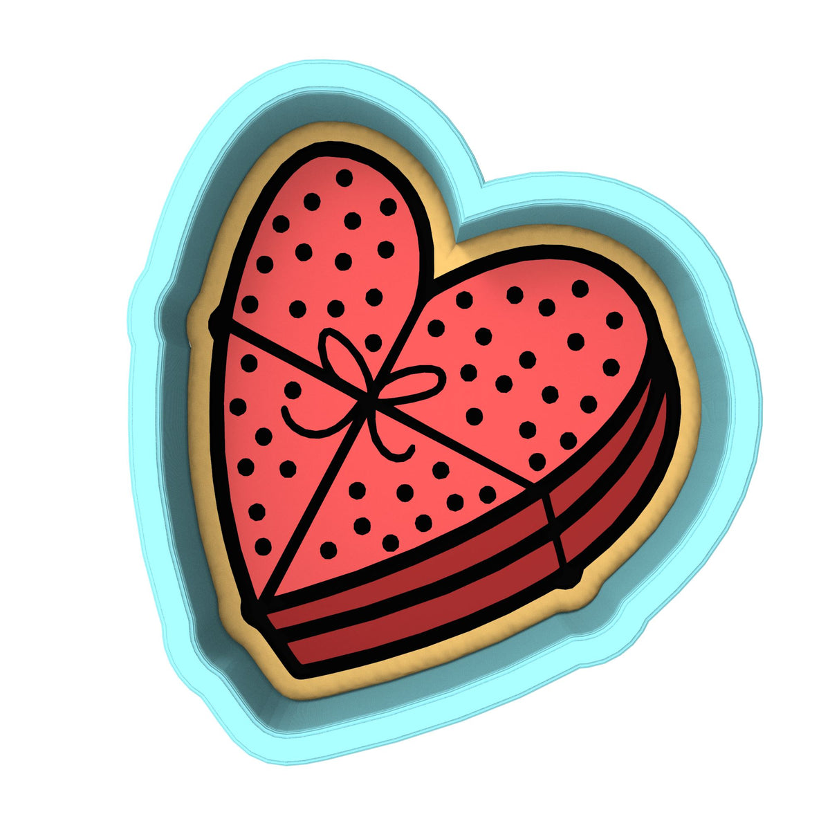 Chocolate Heart Box Cookie Cutter | Stamp | Stencil #1 Wedding / Baby / V Day Cookie Cutter Lady 