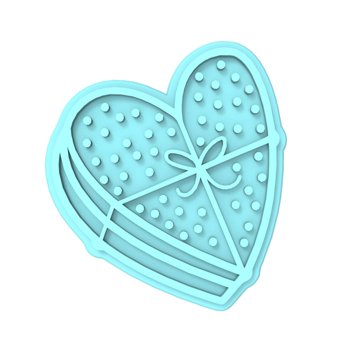 Chocolate Heart Box Cookie Cutter | Stamp | Stencil #1 Wedding / Baby / V Day Cookie Cutter Lady MINI - 2 Inches (5cm) Stamp ONLY 