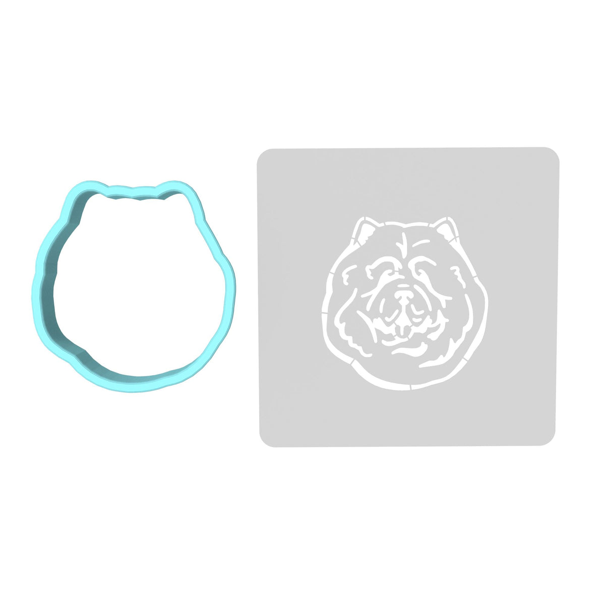 Chow Chow Cookie Cutter | Stamp | Stencil #1 Animals & Dinosaurs Cookie Cutter Lady MINI - 2 Inches (5cm) **BUNDLE** Cutter + Stencil 
