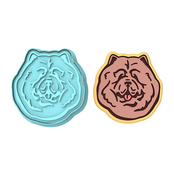 Chow Chow Cookie Cutter | Stamp | Stencil #1 Animals & Dinosaurs Cookie Cutter Lady MINI - 2 Inches (5cm) **BUNDLE** Cutter + Stamp 