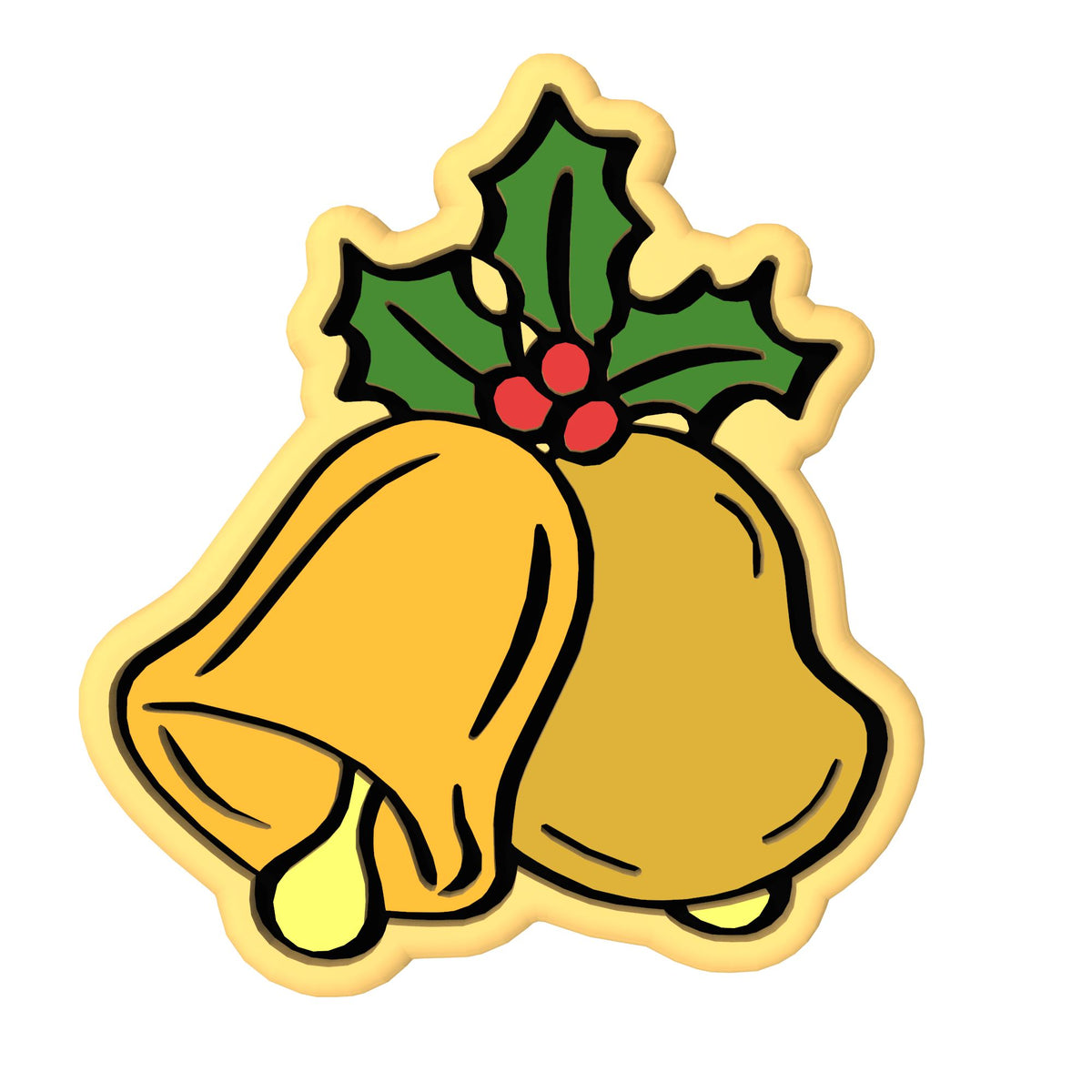 Christmas Bells Cookie Cutter | Stamp | Stencil #2