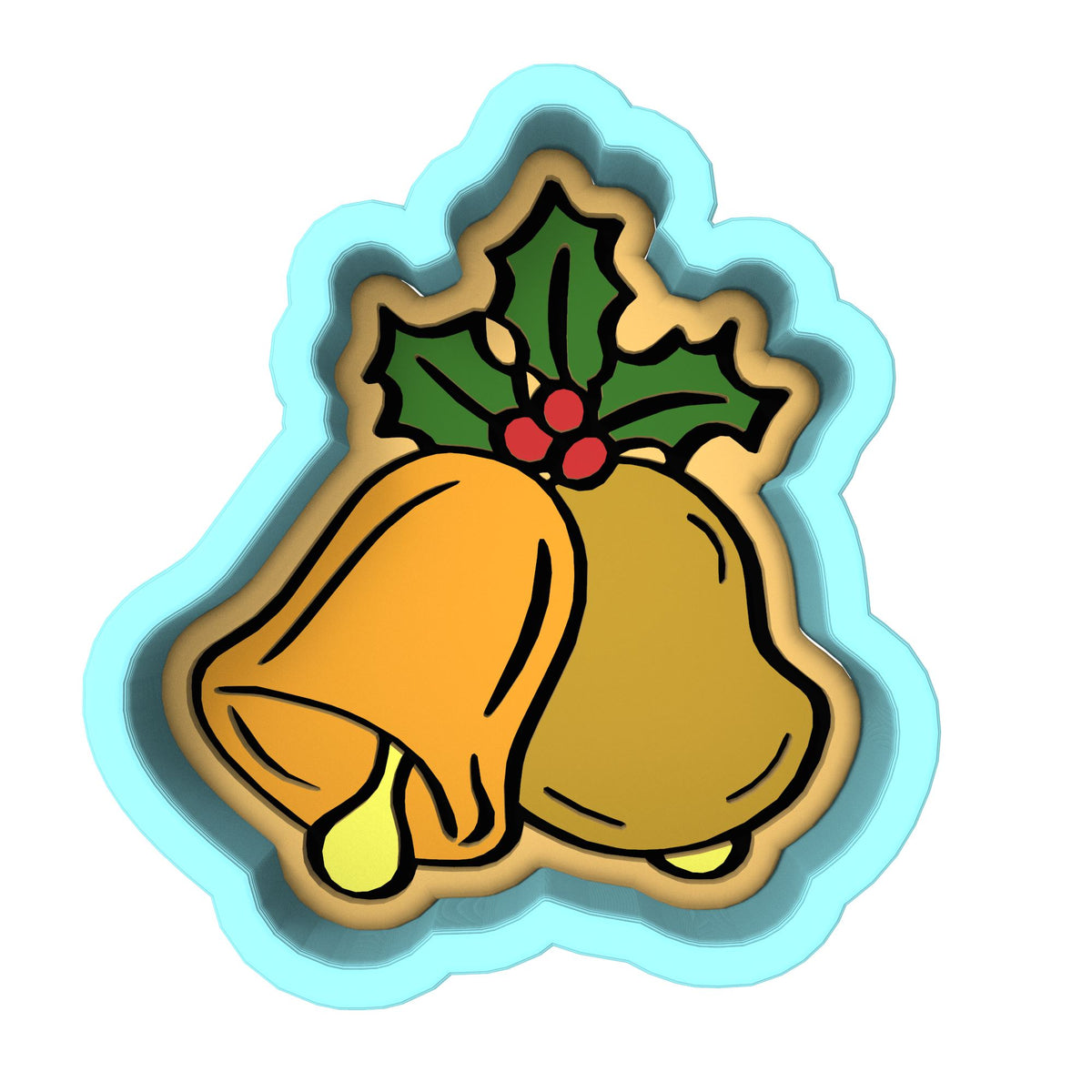 Christmas Bells Cookie Cutter | Stamp | Stencil #2