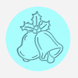 Christmas Bells Cookie Cutter | Stamp | Stencil #2 Xmas / Winter / NYE Cookie Cutter Lady MINI - 2 Inches (5cm) Debosser ONLY 