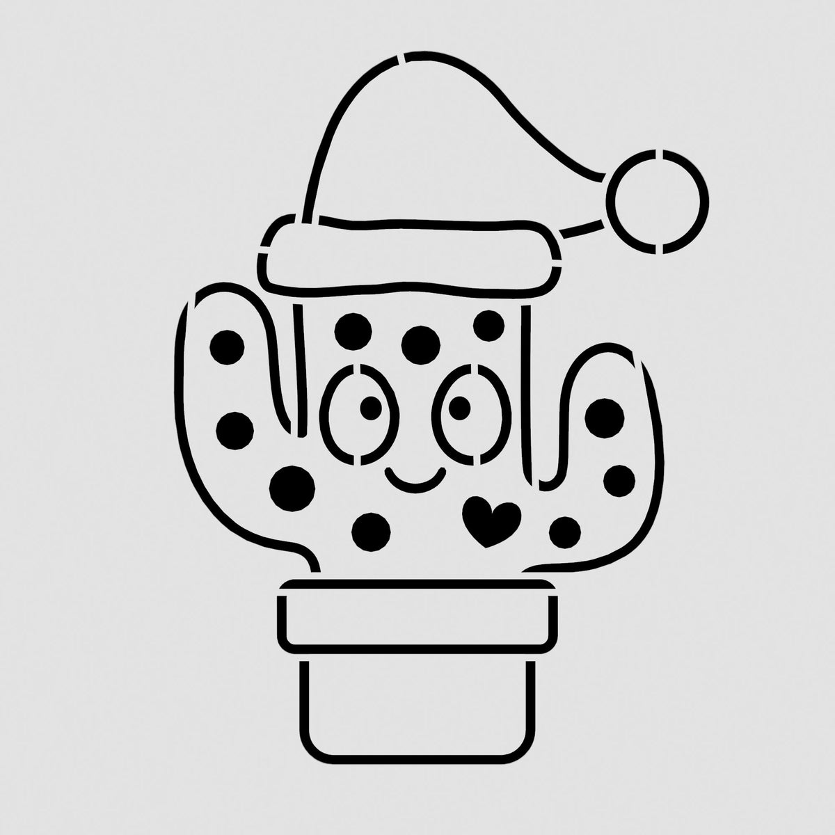 Christmas Cactus Cookie Cutter | Stamp | Stencil #1