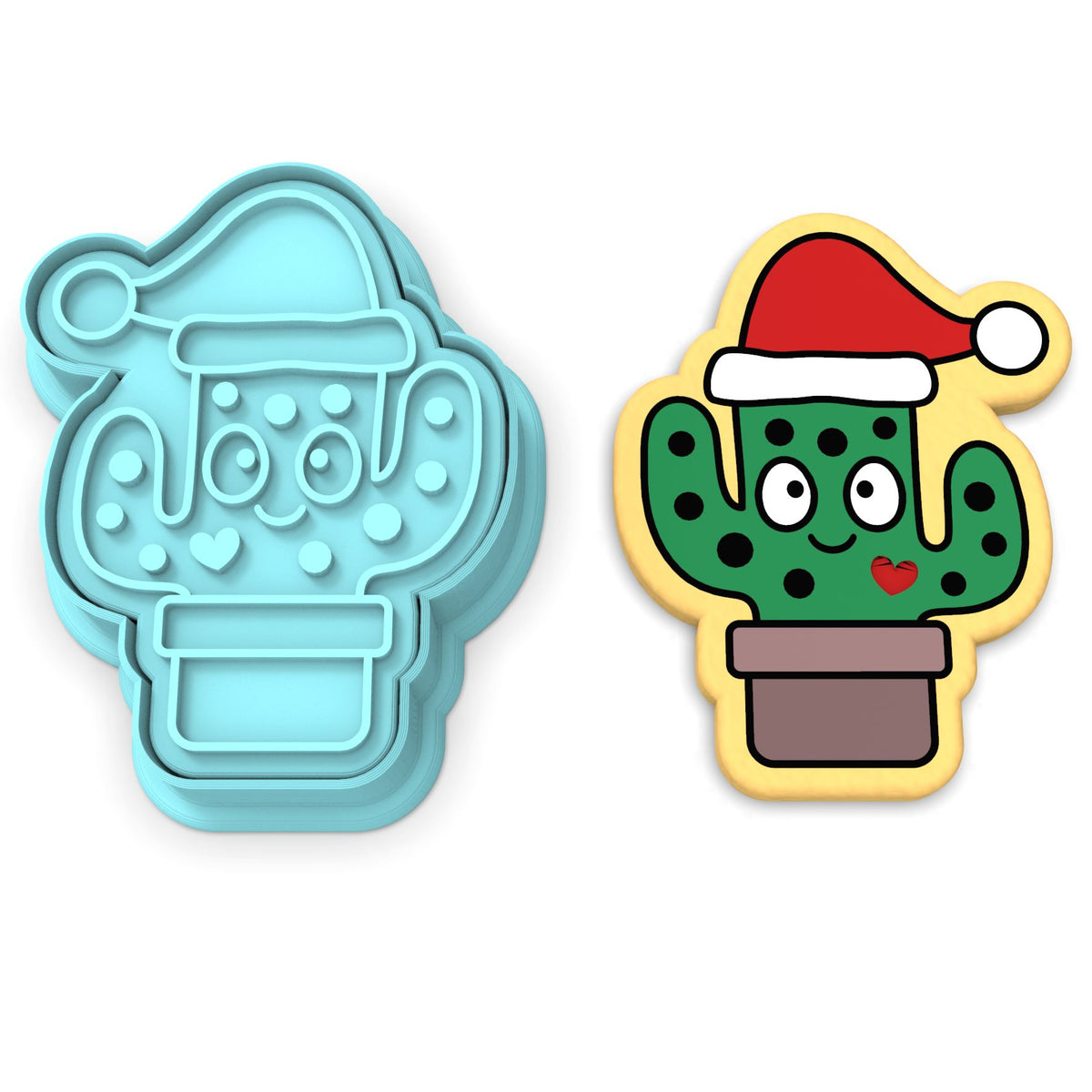 Christmas Cactus Cookie Cutter | Stamp | Stencil #1