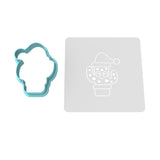 Christmas Cactus Cookie Cutter | Stamp | Stencil #1 Xmas / Winter / NYE Cookie Cutter Lady MINI - 2 Inches (5cm) **BUNDLE** Cutter + Stencil 