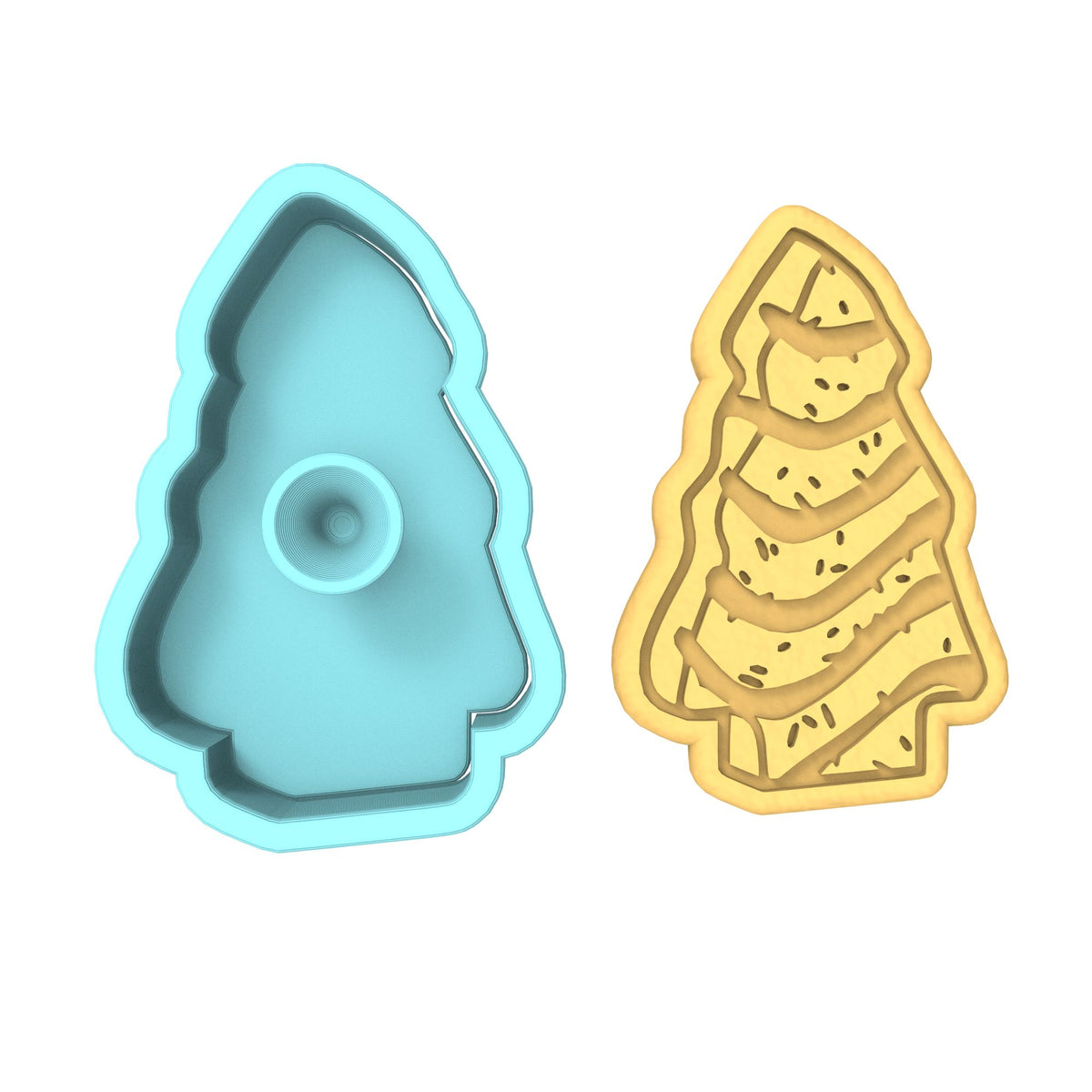Christmas Cake Cookie Cutter | Stamp | Stencil #1
