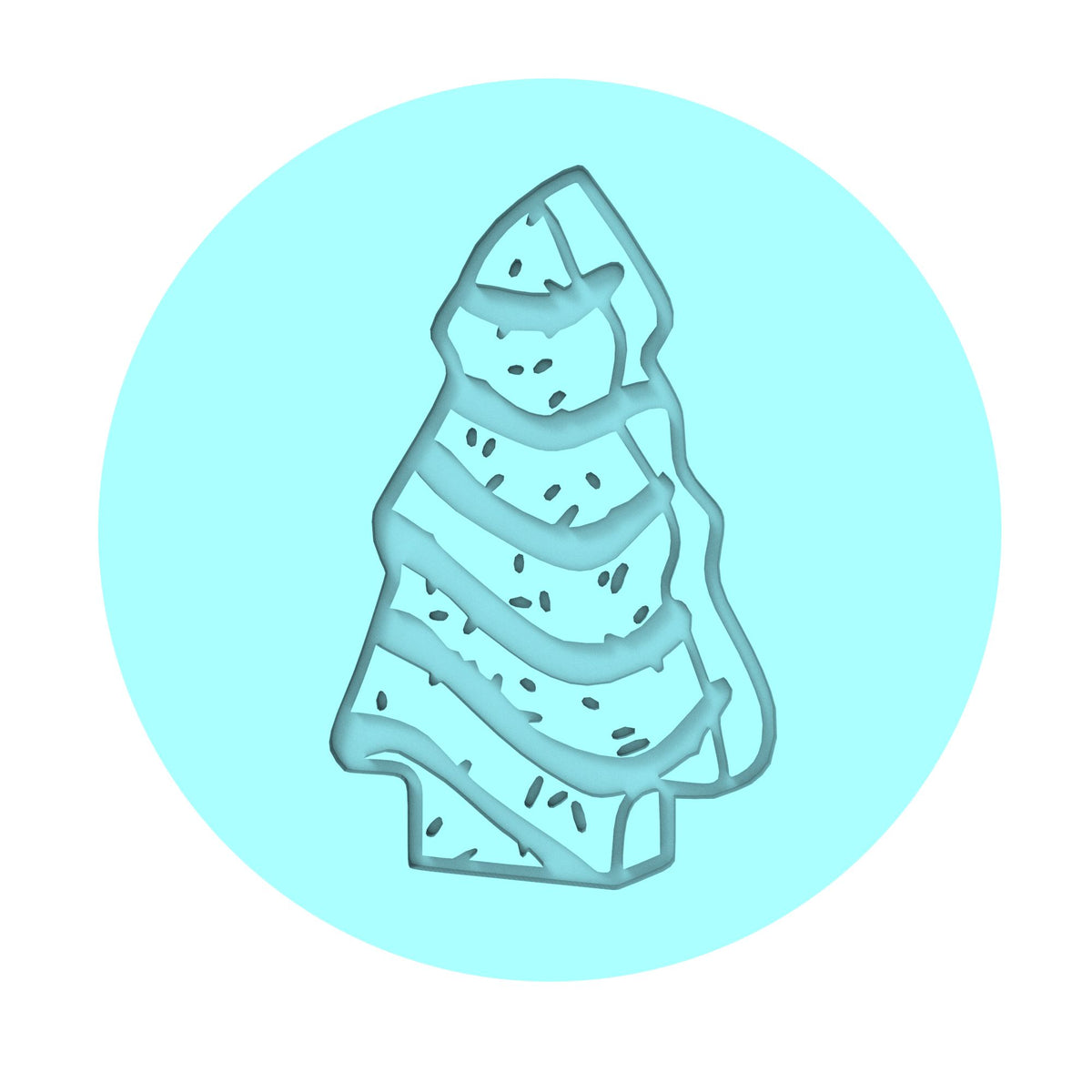 Christmas Cake Cookie Cutter | Stamp | Stencil #1 Xmas / Winter / NYE Cookie Cutter Lady TEENY - 1 Inch (2.5cm) Debosser ONLY 