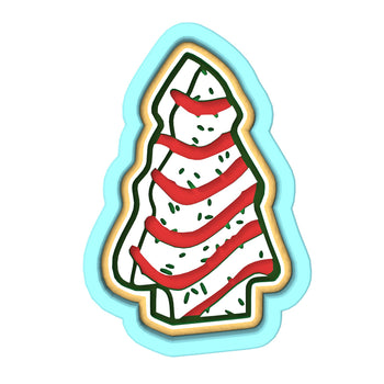 Christmas Cake Cookie Cutter | Stamp | Stencil #1