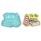 Christmas Cake Tis the Season Cookie Cutter | Stamp | Stencil #1