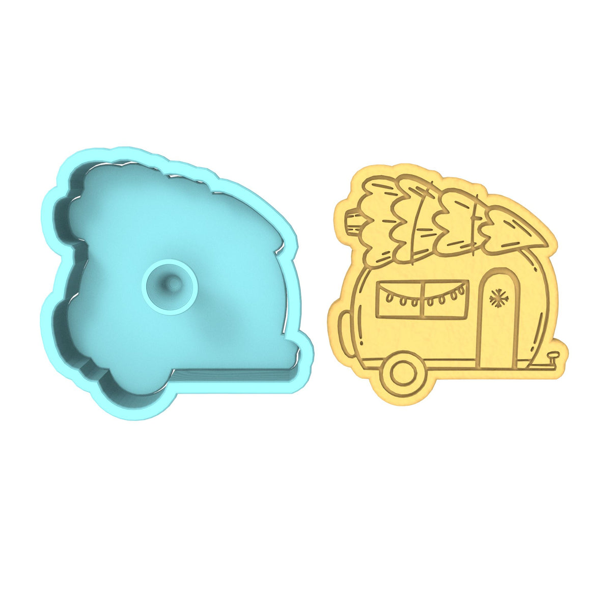 Christmas Camper Cookie Cutter | Stamp | Stencil #1