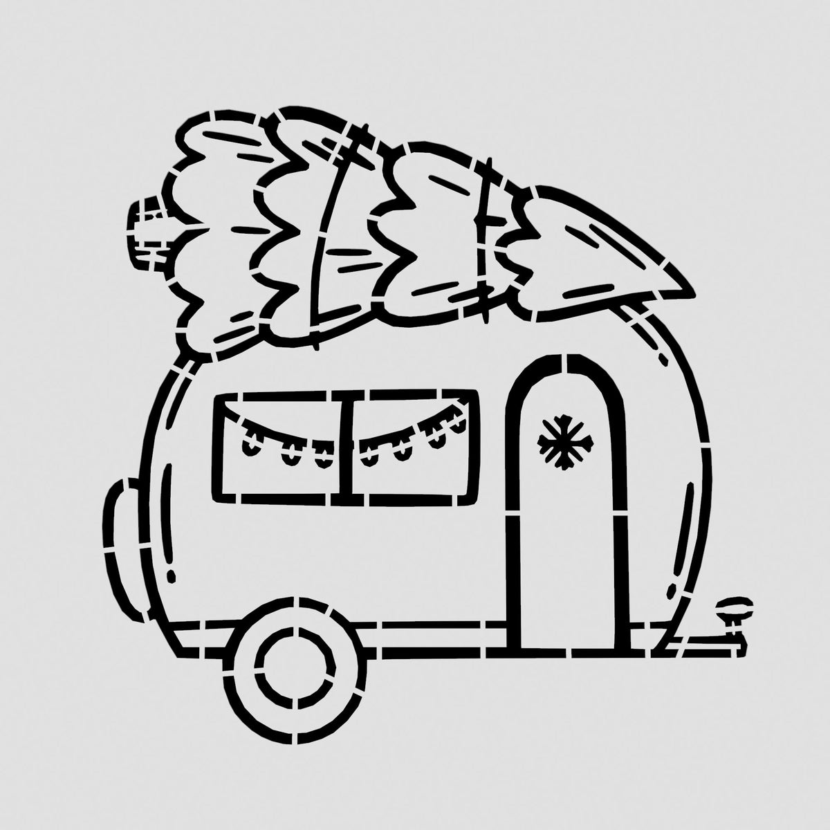 Christmas Camper Cookie Cutter | Stamp | Stencil #1