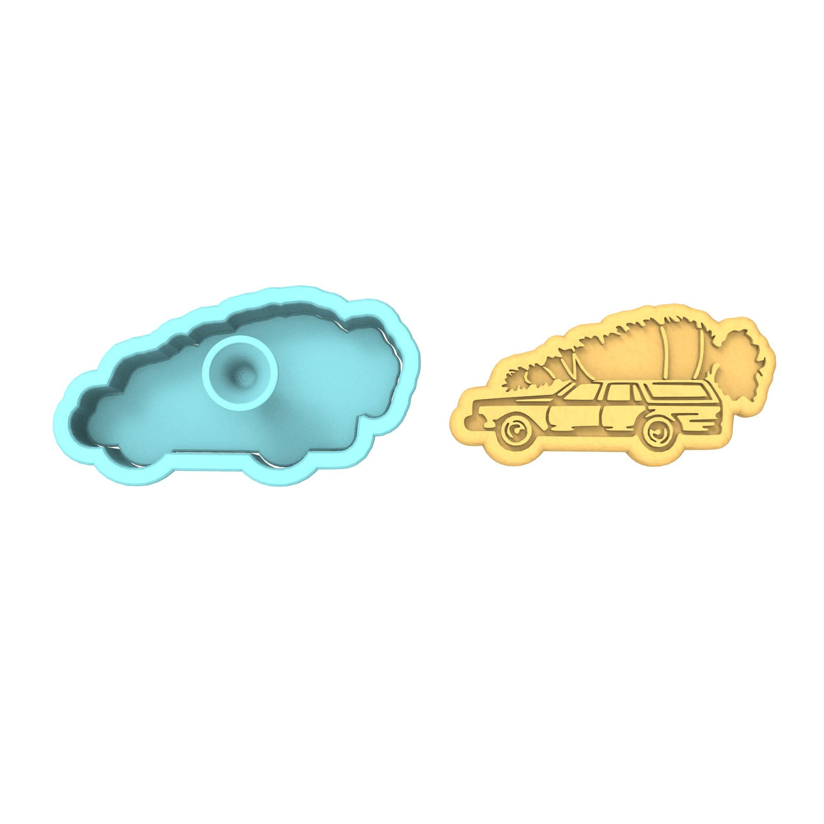 Christmas Car Cookie Cutter | Stamp | Stencil #1
