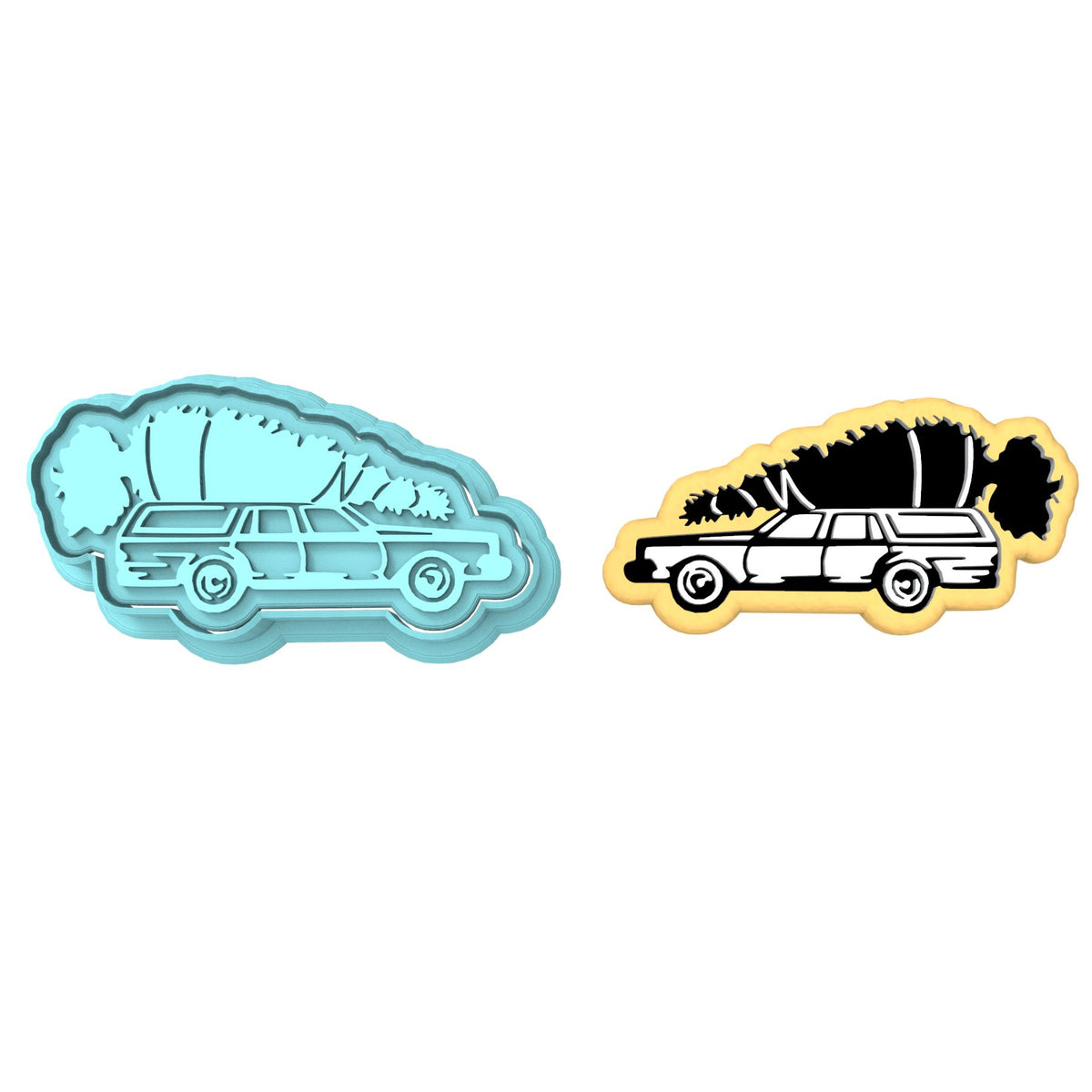 Christmas Car Cookie Cutter | Stamp | Stencil #1