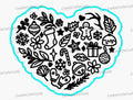 Christmas Heart Cookie Cutter | Stamp | Stencil #1