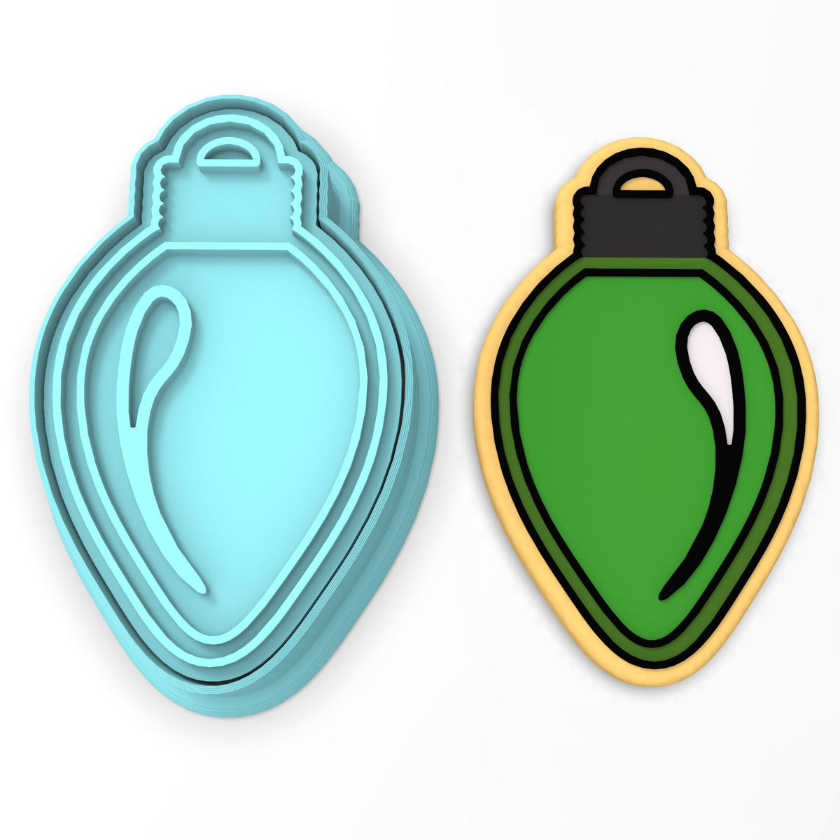Christmas Light Bulb Cookie Cutter | Stamp | Stencil #1