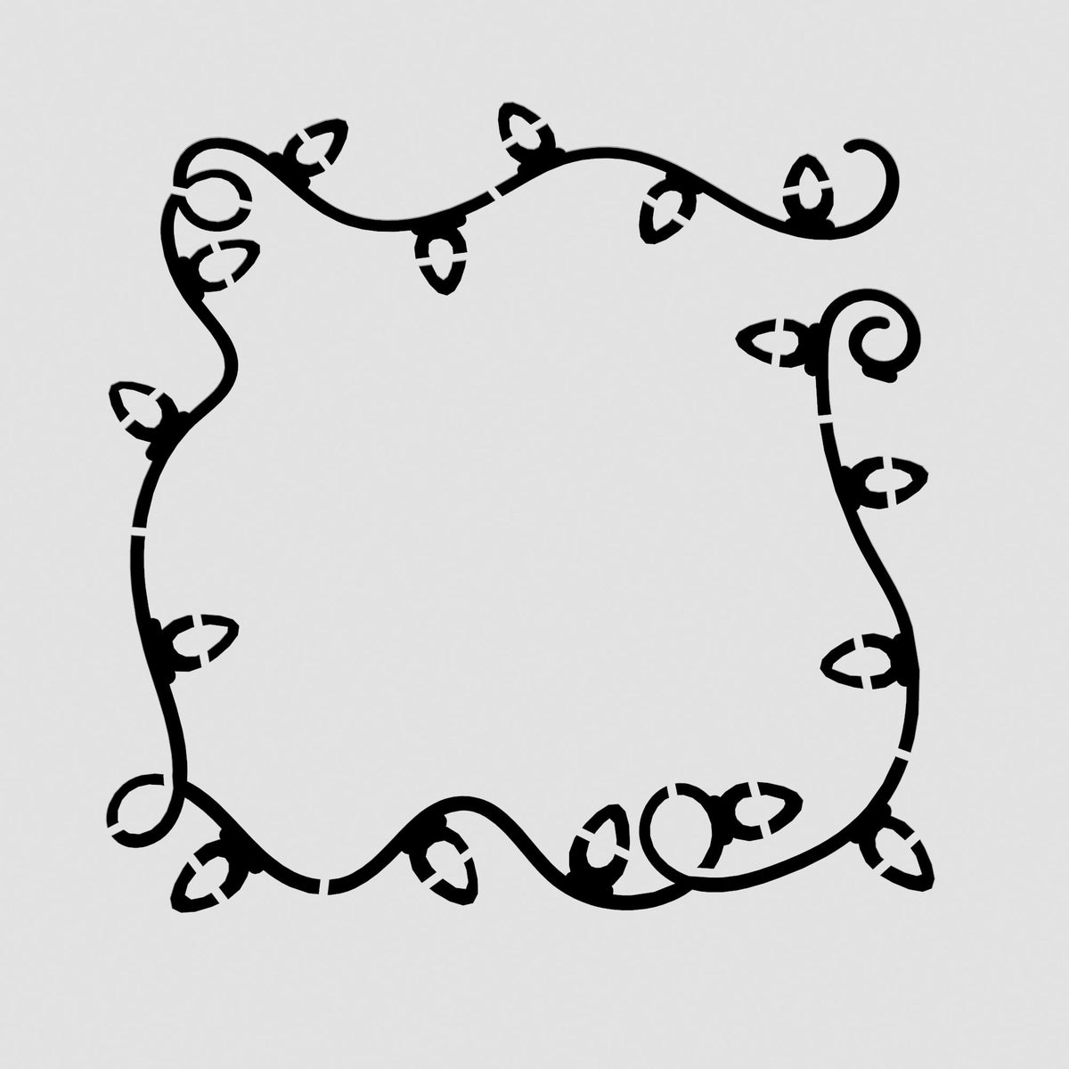 Christmas Light Plaque Cookie Cutter | Stamp | Stencil #1