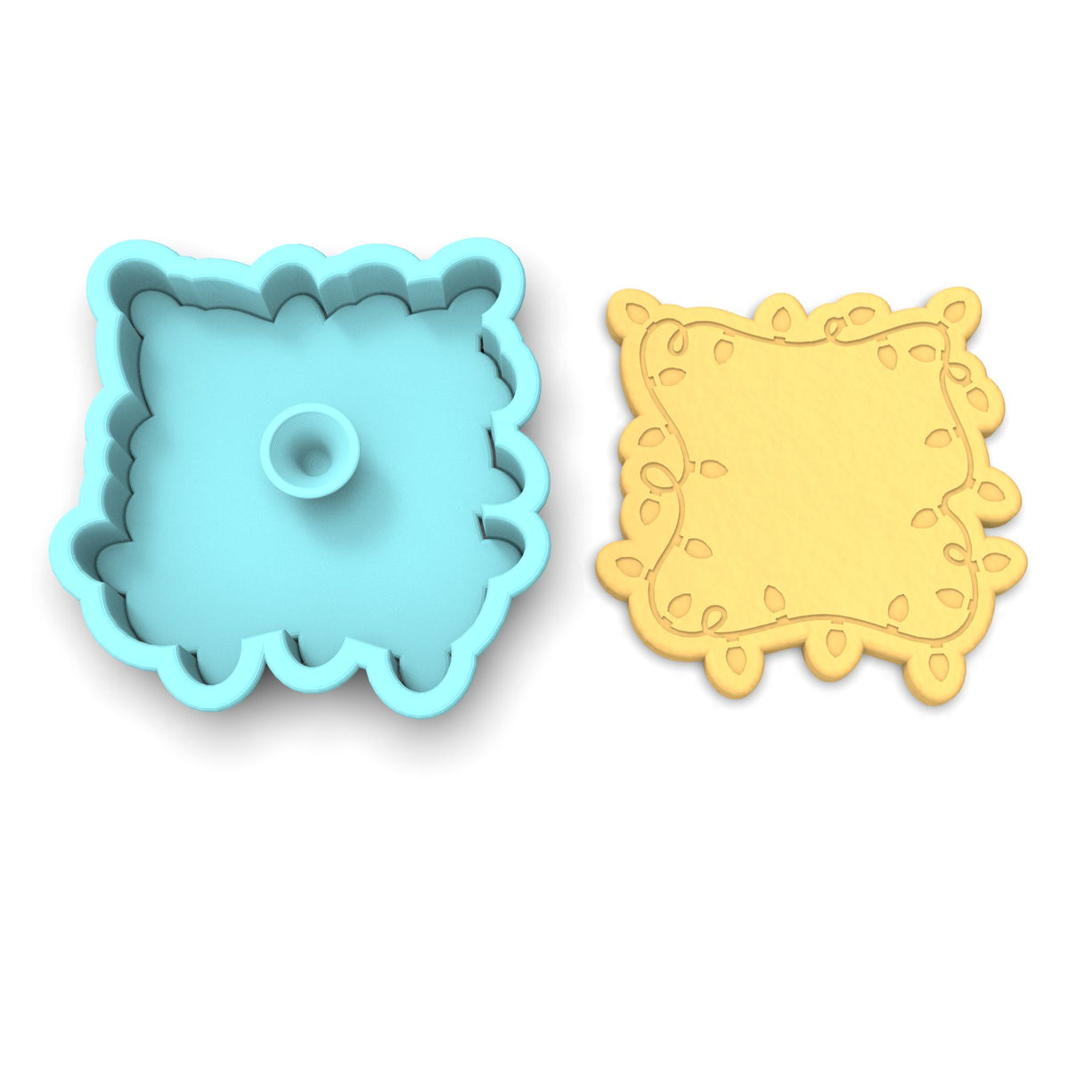 Christmas Light Plaque Cookie Cutter | Stamp | Stencil #2