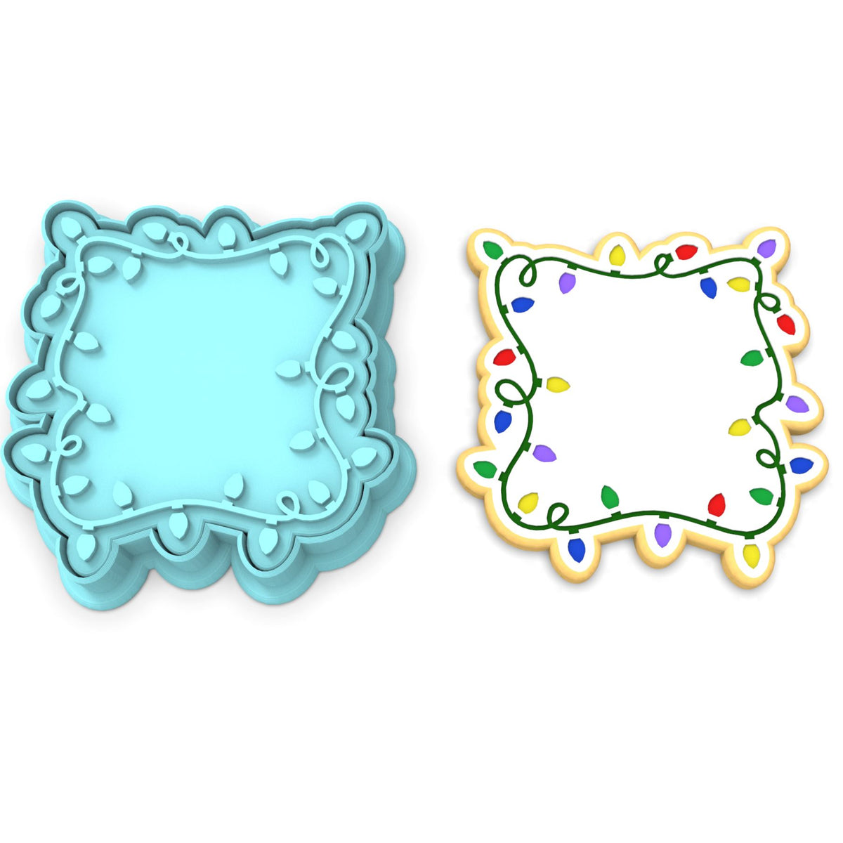 Christmas Light Plaque Cookie Cutter | Stamp | Stencil #2