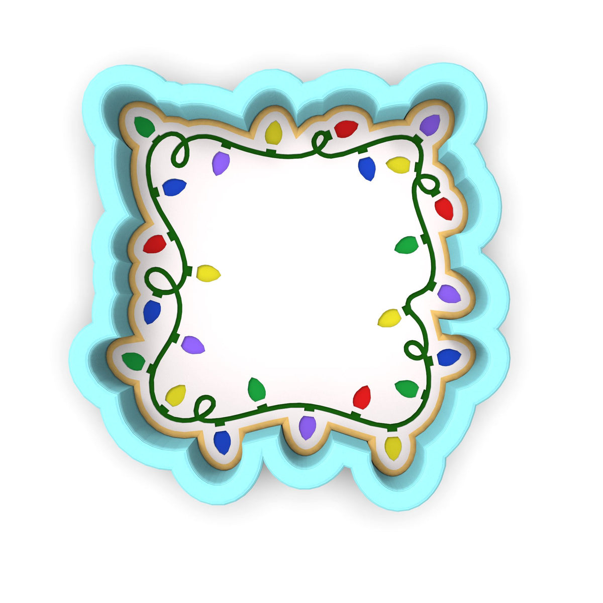 Christmas Light Plaque Cookie Cutter | Stamp | Stencil #2