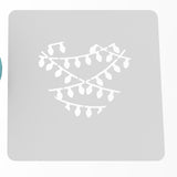 Christmas Lights Heart Cookie Cutter | Stamp | Stencil Xmas / Winter / NYE Cookie Cutter Lady MINI - 2 Inches (5cm) Stencil ONLY 