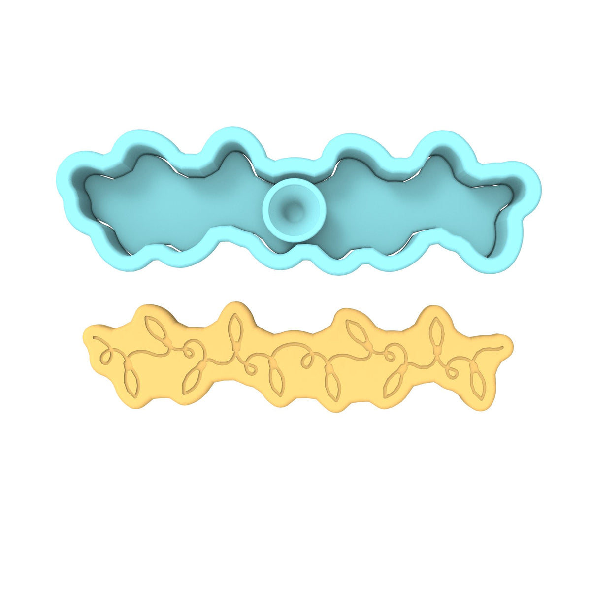 Christmas Lights Wide Cookie Cutter | Stamp | Stencil #3