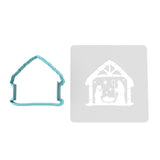 Christmas Nativity Cookie Cutter | Stamp | Stencil #2 Xmas / Winter / NYE Cookie Cutter Lady MINI - 2 Inches (5cm) **BUNDLE** Cutter + Stencil 