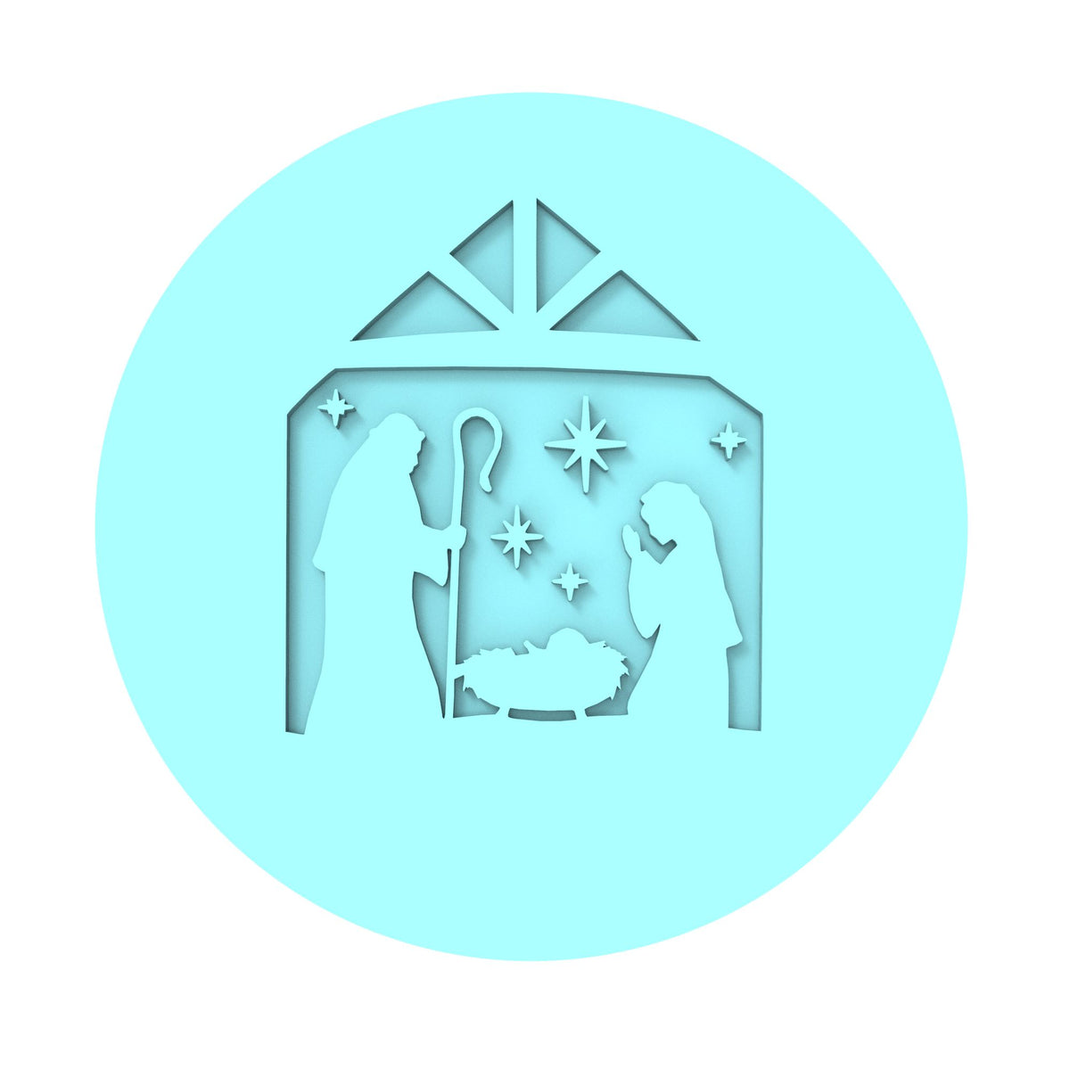 Christmas Nativity Cookie Cutter | Stamp | Stencil #2