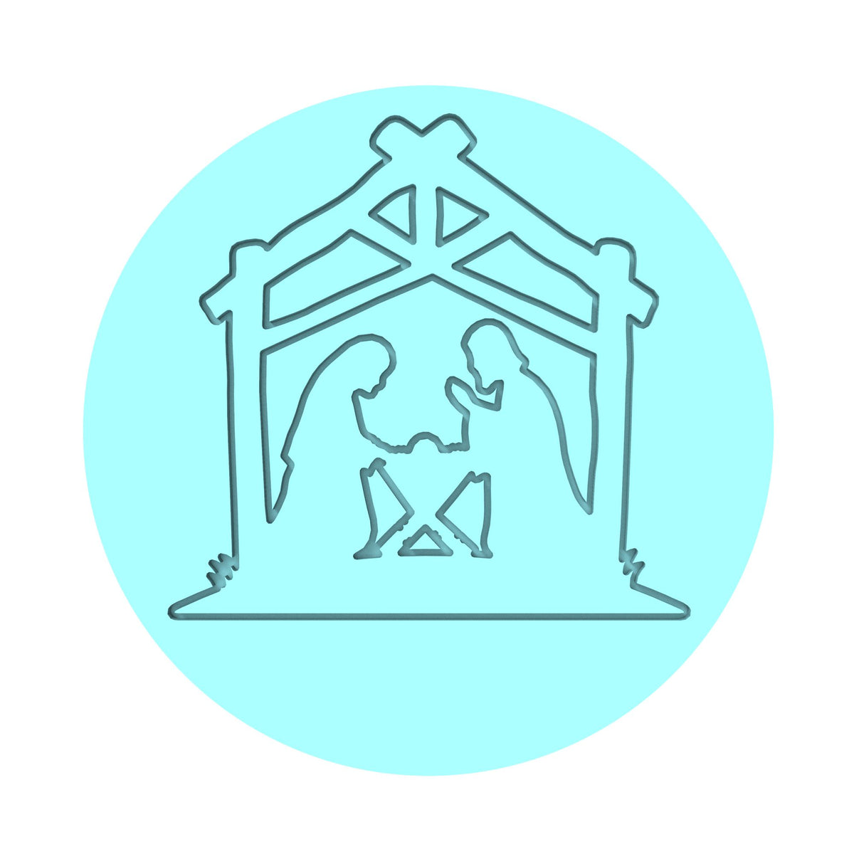 Christmas Nativity Scene Cookie Cutter | Stamp | Stencil #1 Xmas / Winter / NYE Cookie Cutter Lady MINI - 2 Inches (5cm) Debosser ONLY 