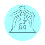 Christmas Nativity Scene Cookie Cutter | Stamp | Stencil #1 Xmas / Winter / NYE Cookie Cutter Lady MINI - 2 Inches (5cm) Debosser ONLY 