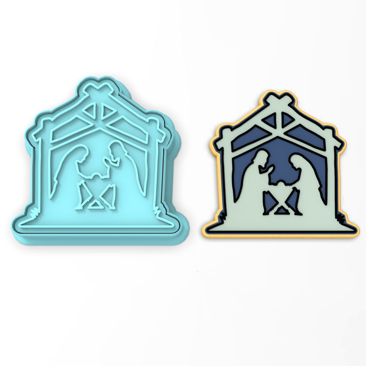 Christmas Nativity Scene Cookie Cutter | Stamp | Stencil #1