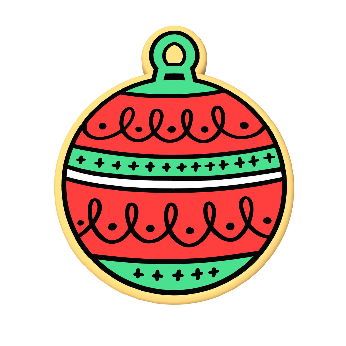 Christmas Ornament Ball Cookie Cutter | Stamp | Stencil #2