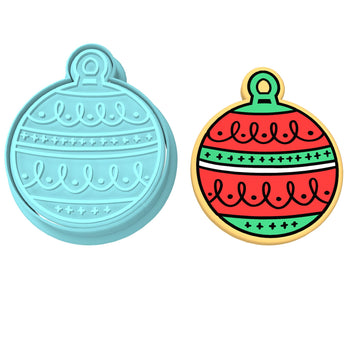 Christmas Ornament Ball Cookie Cutter | Stamp | Stencil #2