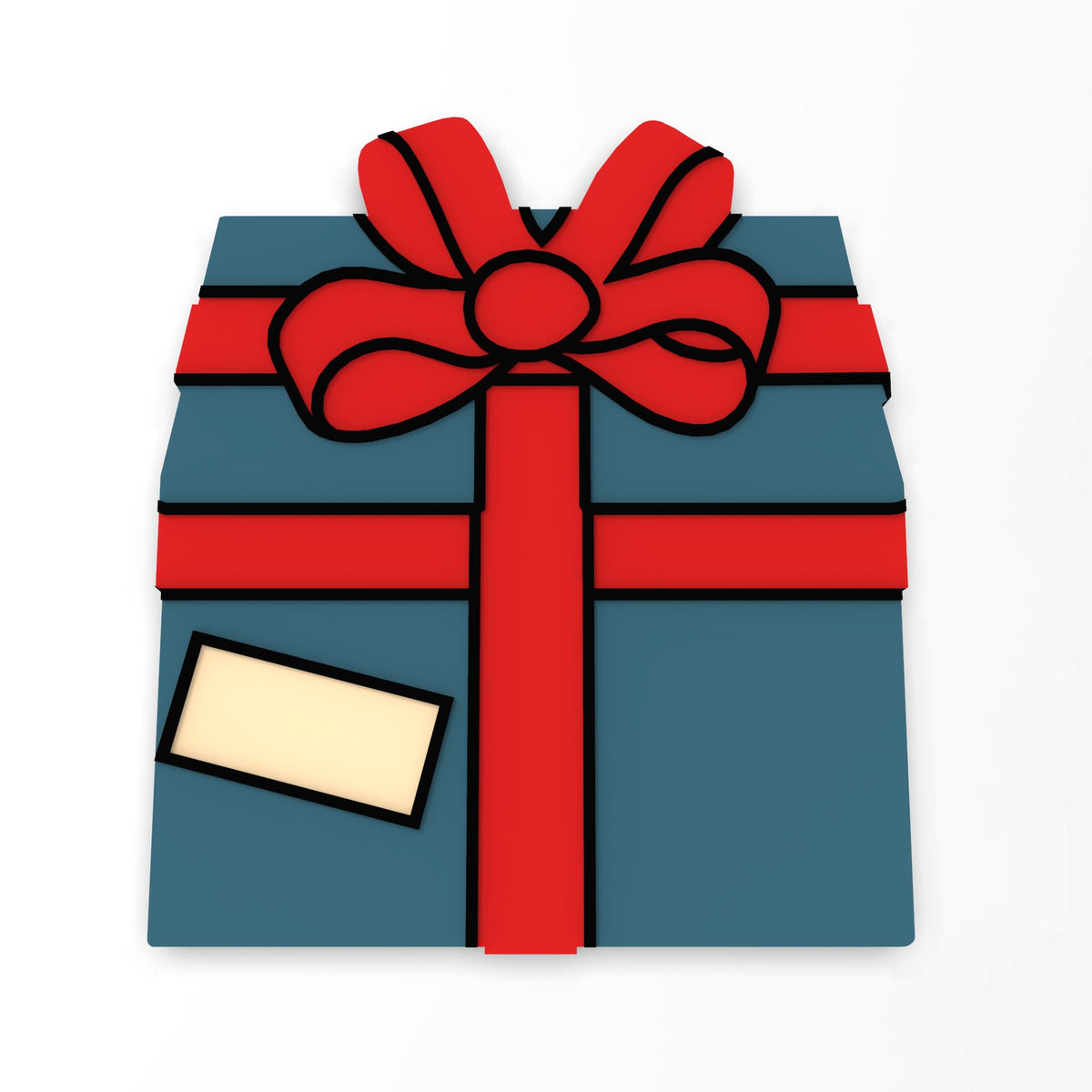 Christmas Present Cookie Cutter | Stamp | Stencil #1