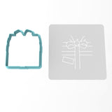 Christmas Present Cookie Cutter | Stamp | Stencil #1 Xmas / Winter / NYE Cookie Cutter Lady MINI - 2 Inches (5cm) **BUNDLE** Cutter + Stencil 