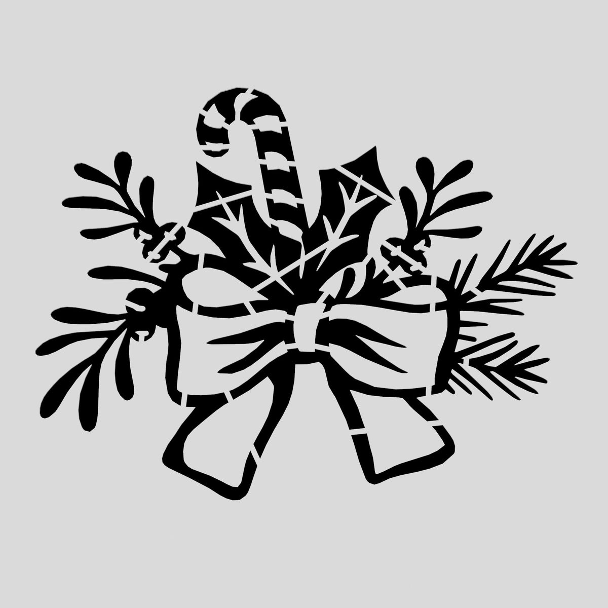 Christmas Ribbon Cookie Cutter | Stamp | Stencil #1 Xmas / Winter / NYE Cookie Cutter Lady 2 Inch Small Cupcake Stencil Only No