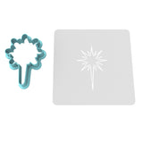 Christmas Star Cookie Cutter | Stamp | Stencil #1 Xmas / Winter / NYE Cookie Cutter Lady MINI - 2 Inches (5cm) **BUNDLE** Cutter + Stencil 
