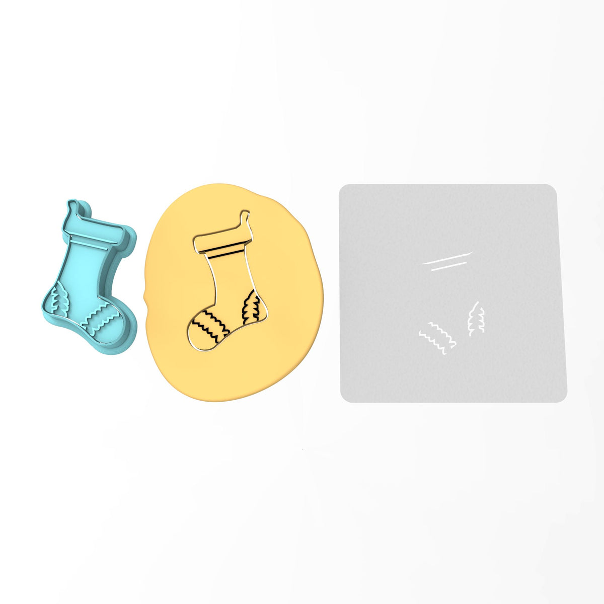 Christmas Stocking Cookie Cutter | Stamp | Stencil #1 Xmas / Winter / NYE Cookie Cutter Lady 2 Inch Small Cupcake Cutter + Stamp Yes