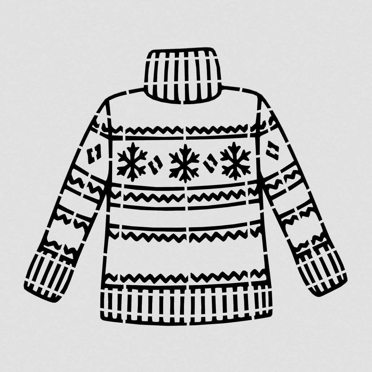 Christmas Sweater Cookie Cutter | Stamp | Stencil #1