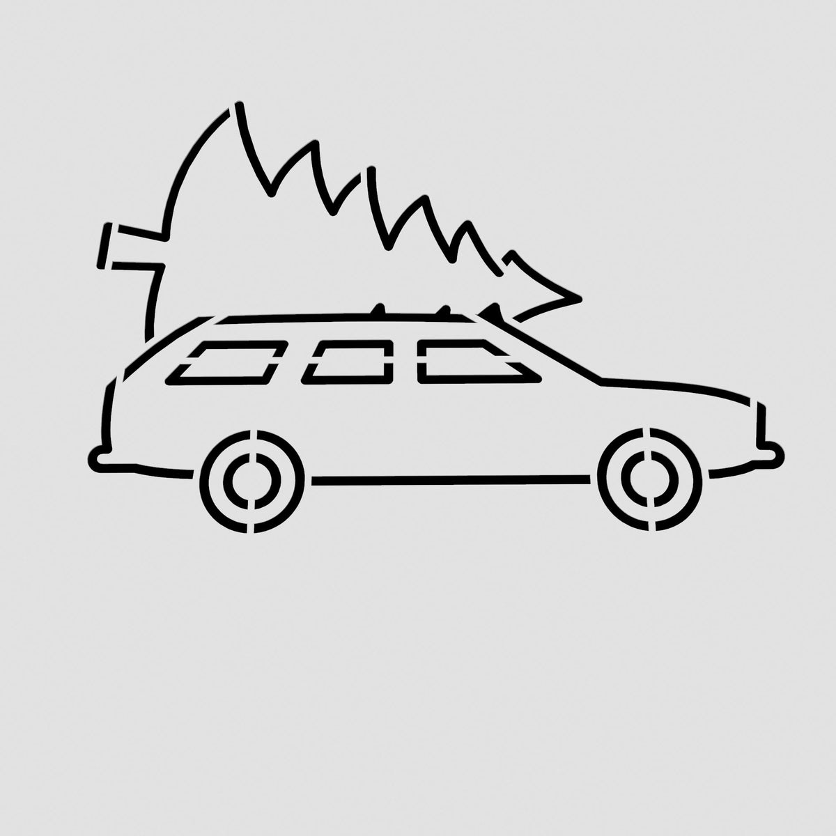 Christmas Tree Sedan Cookie Cutter | Stamp | Stencil #1