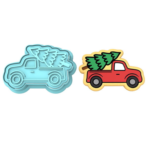 Christmas Tree Truck Cookie Cutter | Stamp | Stencil #3