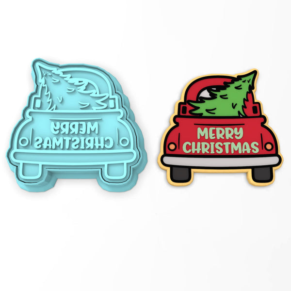 Christmas Truck with Tree Cookie Cutter | Stamp | Stencil #2