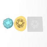 Christmas Wreath Cookie Cutter | Stamp | Stencil #1 Xmas / Winter / NYE Cookie Cutter Lady 2 Inch Small Cupcake Cutter + Stamp Yes