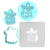 Cinco De Mayo Cookie Cutter | Stamp | Stencil #1 Bachelorette & Bachelor Cookie Cutter Lady MINI - 2 Inches (5cm) **FULL SET BUNDLE** Cutter + Stamp + Stencil + Debosser **BEST DEAL** 