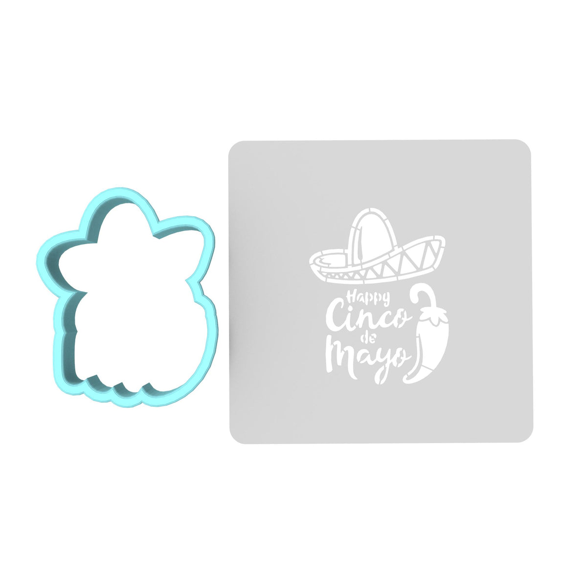 Cinco De Mayo Cookie Cutter | Stamp | Stencil #1 Bachelorette & Bachelor Cookie Cutter Lady MINI - 2 Inches (5cm) **BUNDLE** Cutter + Stencil 