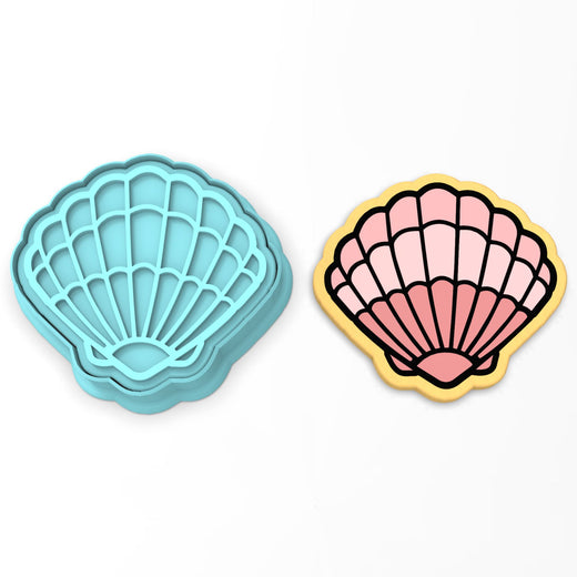 Clam Shell Cookie Cutter | Stamp | Stencil #1